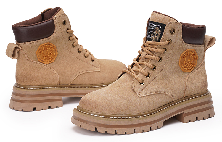 Joy&Mario Yellow Boots Cow Leather 18cm Combat Boots 4cm Women's