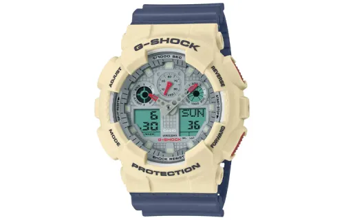 CASIO Men Liquid Crystal/Analog Dual Display Series Gray Watch GA-100PC-7A2DR