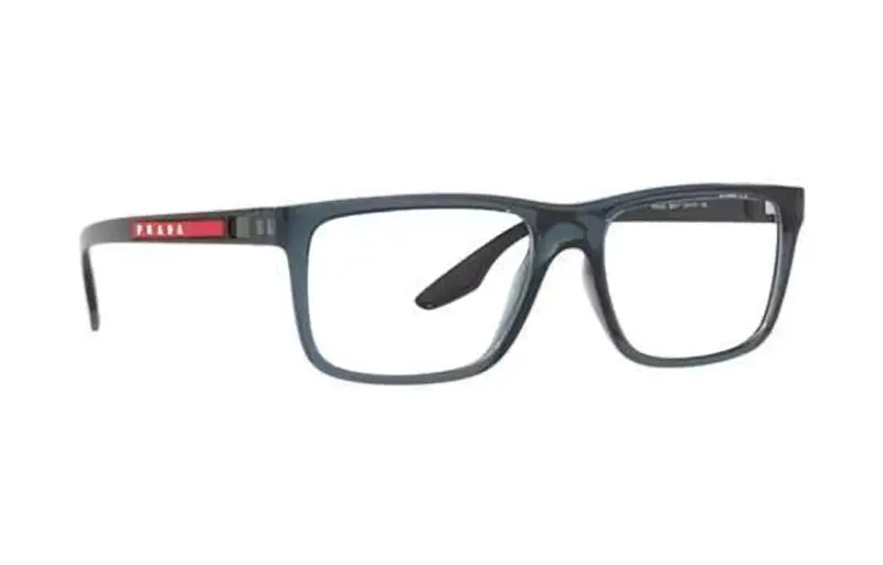 PRADA Plastic Irregular Shape Eyeglass Frames Men's Blue