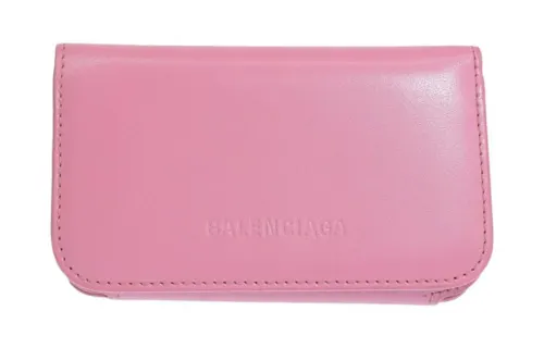 Balenciaga Leather Key Pouch Regular Women's Pink