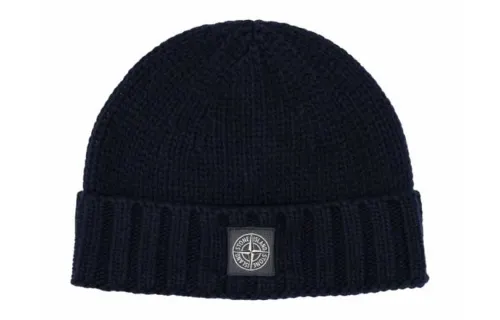 STONE ISLAND Logo Patch Ribbed Beanie
