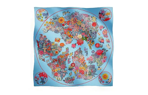 HERMES Carre Scarves Women's Blue
