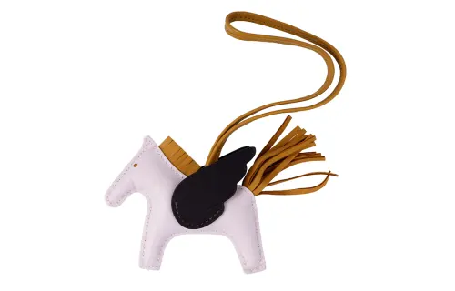 HERMES Sheepskin Charms Unisex Purple/Black/Brown