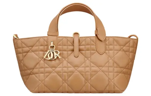DIOR Toujours Cow Leather Native Bag, One Shoulder Handbag Small Women's Tan