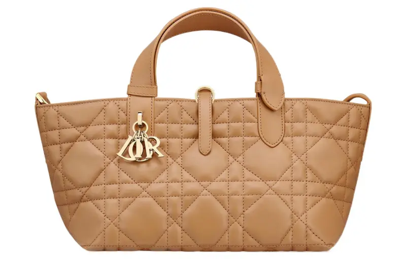 DIOR Toujours Cow Leather Native Bag, One Shoulder Handbag Small Women's Tan