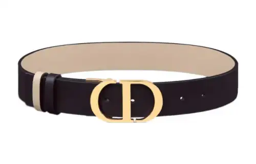DIOR Cow Leather Belts Women's Black Width 3.5CM