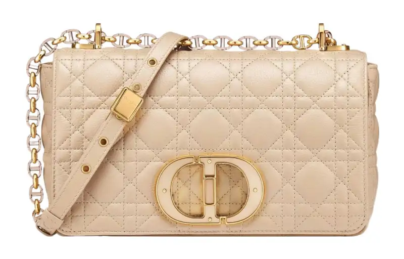 DIOR Caro Cow Leather Crossbody Bag, Shoulder Bag Women's Rouge Beige