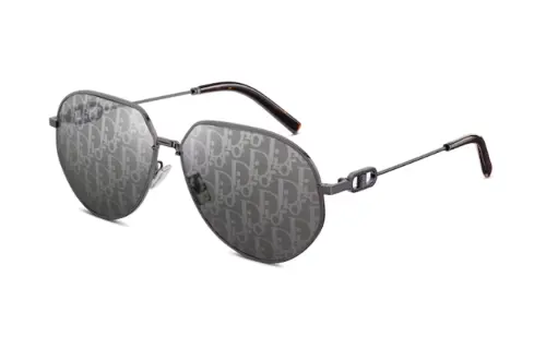DIOR Acetate Metal Irregular Shape Sunglasses Men's Gray