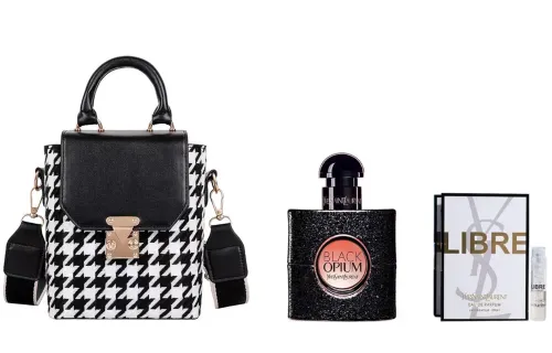 YSL, perfume, set, one-shoulder bag for professional use, 30 ml, 50 ml, 90 ml, sample