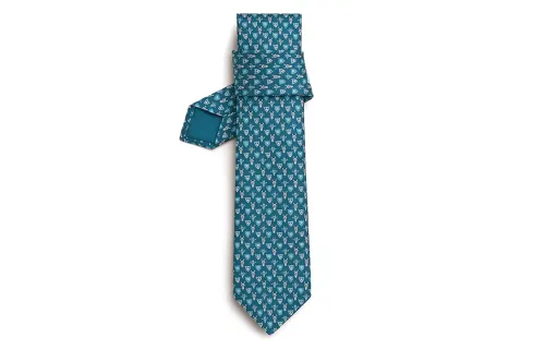 HERMES Tie 7 Ties Men's Blue