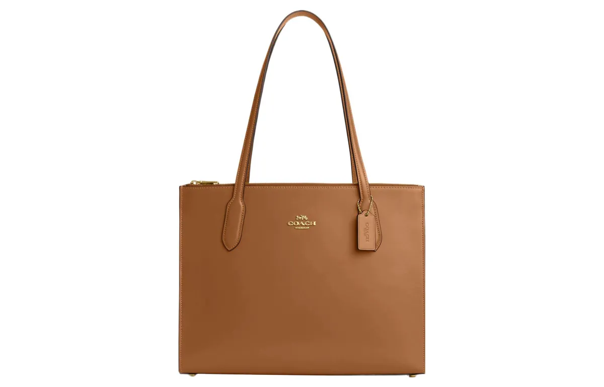 COACH Carryall Calfskin Handbag, Shoulder Bag Large Women's Brown