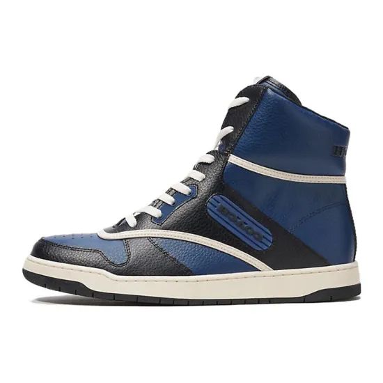 COACH C202 Skateboard Shoes Men High-Top Blue