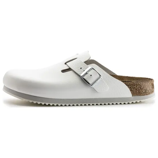 Birkenstock Boston Super Grip Leather Narrow Fit 'White'