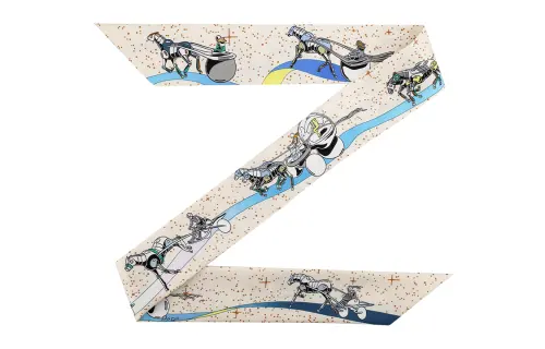 HERMES Silk Scarves Women's Ecru