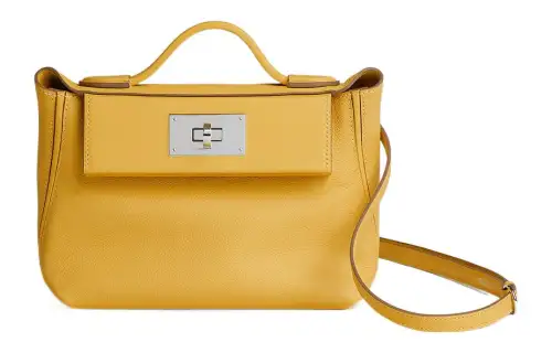 HERMES 24/24 Evercolor & Swift Calfskin Handbag, Shoulder Bag, Crossbody Bag Small Women's Sun Orange