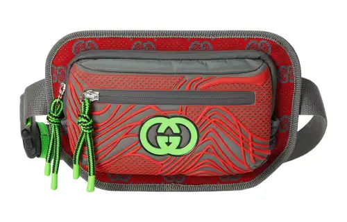 GUCCI Nylon Fanny Pack Regular Men's Gray/Multicolor