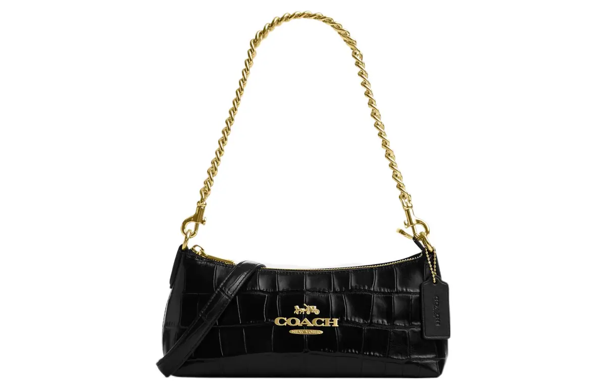 COACH Leather Pillow Bag, Portable Crossbody Bag, Shoulder Bag Medium Women's Black