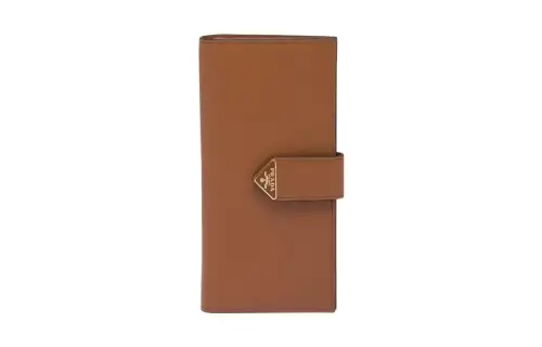 PRADA Leather Wallet Large Women's Cognac