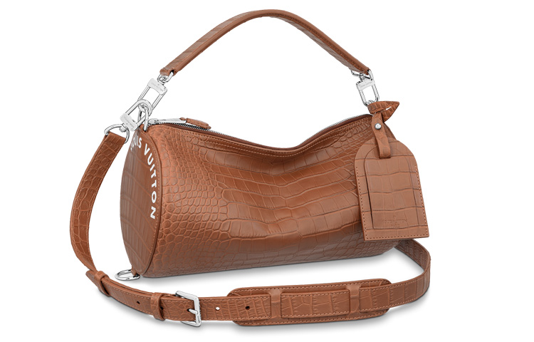LOUIS VUITTON SOFT POLOCHON Crocodile Leather Shoulder Bag, Crossbody Bag, Handbag Small Men's Brown