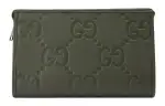 GUCCI Jumbo GG Leather Clutch Regular Men's Dark Green
