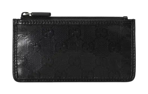 GUCCI Crystal Canvas Bag Card Holder Regular Men's Black