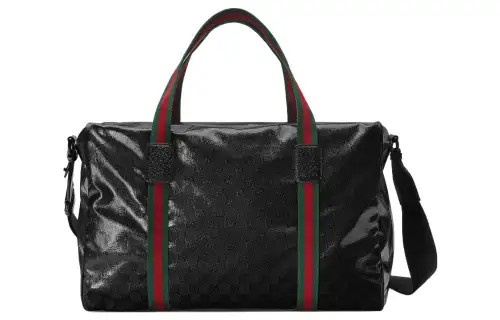 GUCCI Canvas Bag, Handbag, Shoulder Bag, Crossbody Bag, Travel Bag Large Men's Black