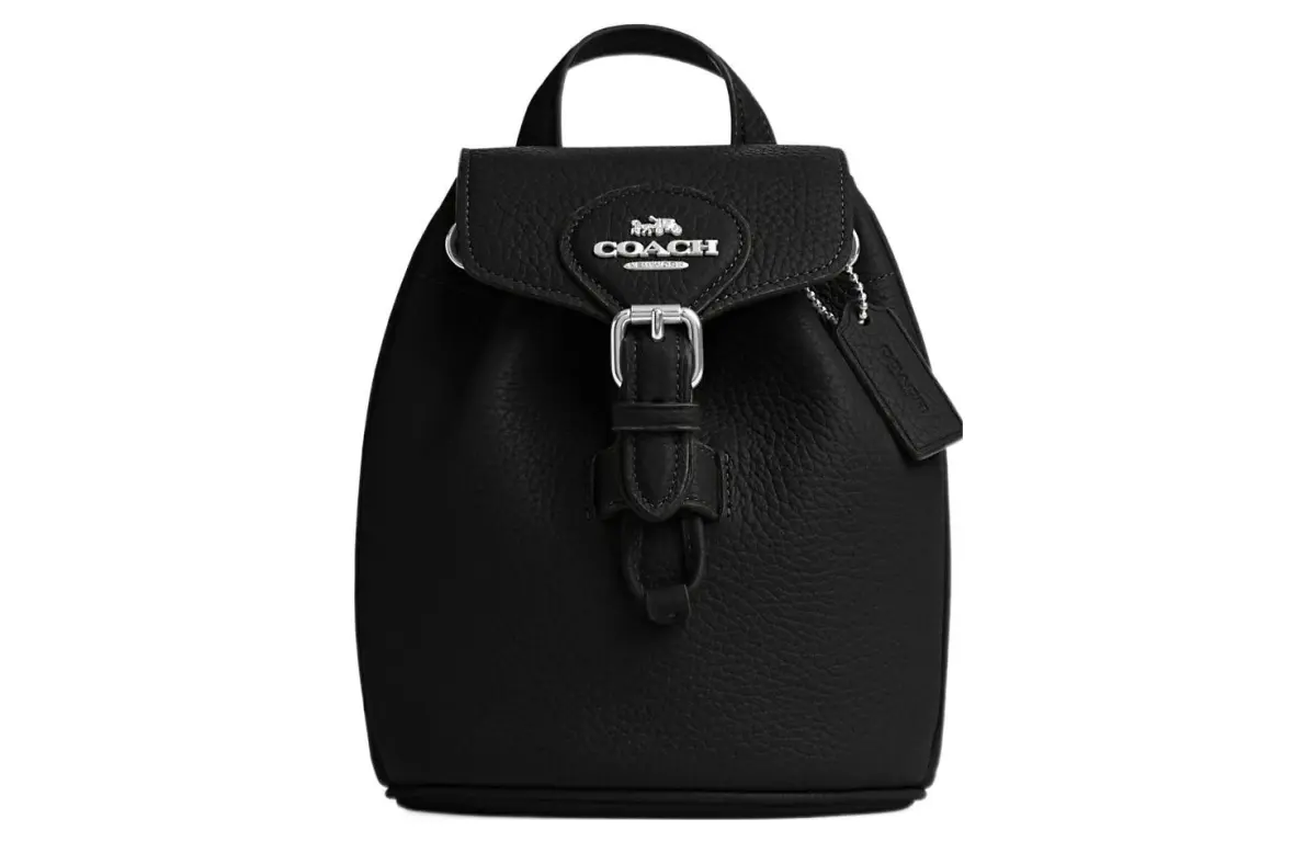 COACH Amelia Pebbled Leather Backpack Small Women's Black