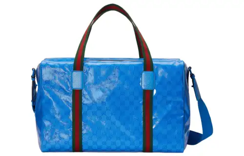 GUCCI Canvas Handbag, Shoulder Bag, Crossbody Bag, Travel Bag Large Men's Blue