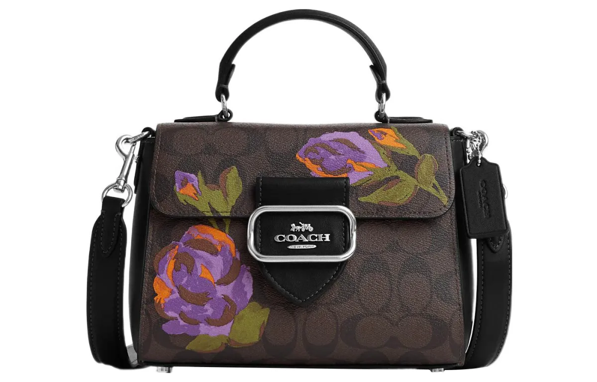 COACH Morgan Coated Canvas Square Bag, Shoulder Bag, Crossbody Bag, Handbag Small Women's Iris Multicolor