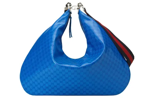 GUCCI Attache Crystal Canvas Dumpling Bag, Portable Crossbody Bag, Shoulder Bag Men's Blue