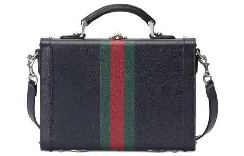 GUCCI Leather Makeup Bag, Shoulder Bag, Crossbody Bag, Handbag Regular Women's Blue