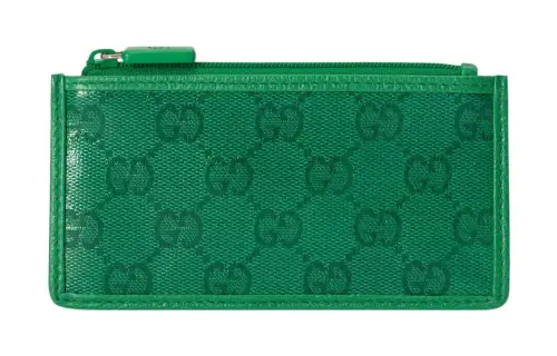 GUCCI Crystal Canvas Card Holder Men's Green