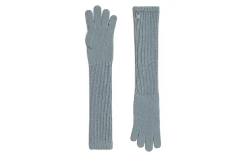 HERMES Knit Gloves Women's Blue