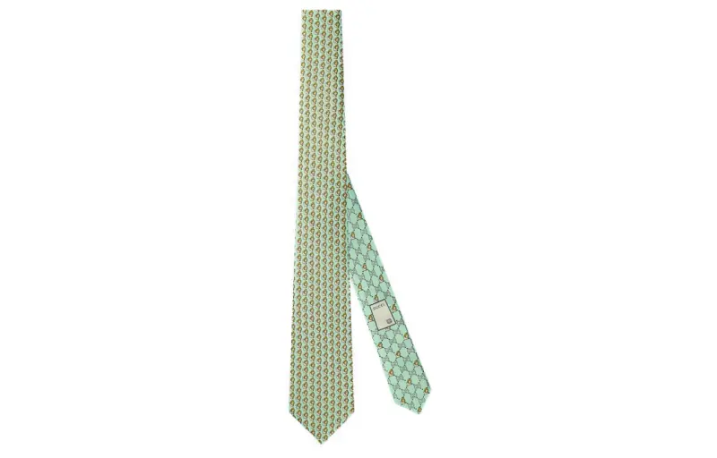 GUCCI Mulberry Silk Cupro Ties Men's Dark Green