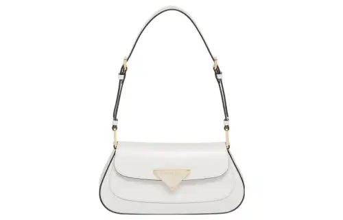 PRADA Shiny Leather Handbag, Shoulder Bag Women's White