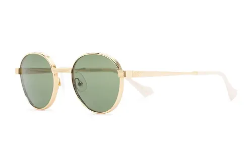 GUCCI Irregular Shape Sunglasses Men's Gold