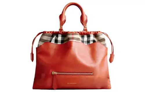 Burberry Cow Leather Handbag, Crossbody Bag Regular Women's Orange Red