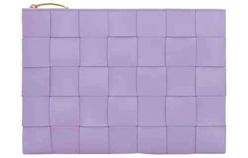 Bottega Veneta Lambskin Clutch Medium Women's Light Purple