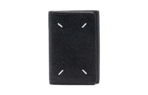 Maison Margiela Calfskin Trifold Wallet Women's Black