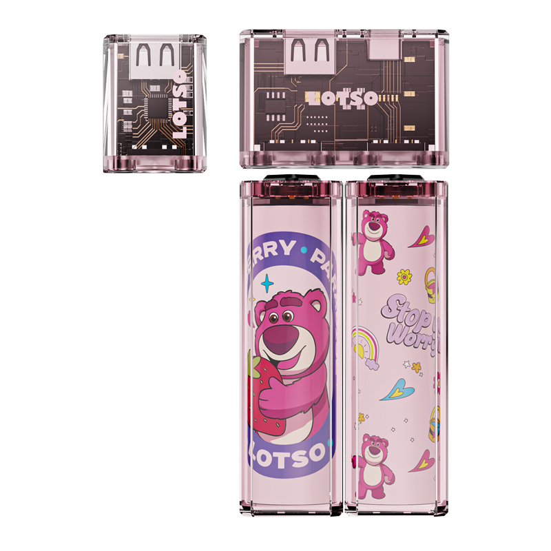 Disney Disney QS-D01 Strawberry Bear co-branded model, magnetic dual socket design, power bank 10000 mAh, authentically authorized, can be used on airplanes, compact and portable