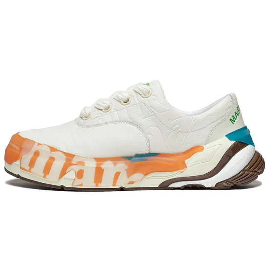 LiNing Wuji Skateboard Shoes Men Low-Top Orange/White