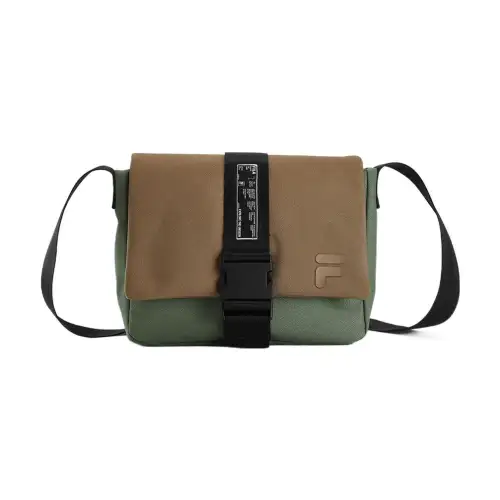 FILA FUSION Fabric Shoulder Bag, Crossbody Bag Regular Unisex Army Green
