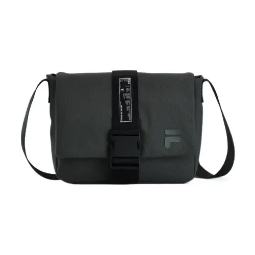 FILA FUSION Fabric Shoulder Bag, Crossbody Bag Regular Unisex Asphalt Gray Green