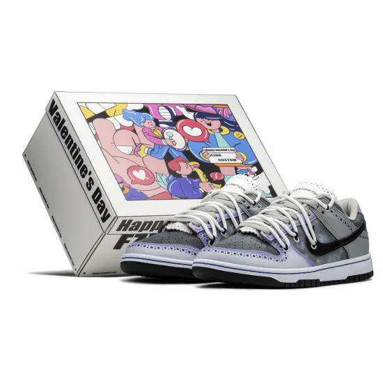 Nba X Nike Dunk Skateboarding Shoes Men Low-top Blue/violet