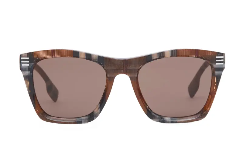 Burberry Plaid Acetate Square Sunglasses Women's Multicolor