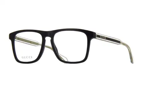 GUCCI Irregular Shape Eyeglass Frames Men's Black