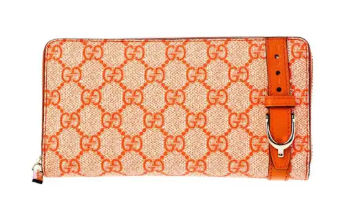 GUCCI Ophidia Canvas With Leather Wallet Small Women's Orange
