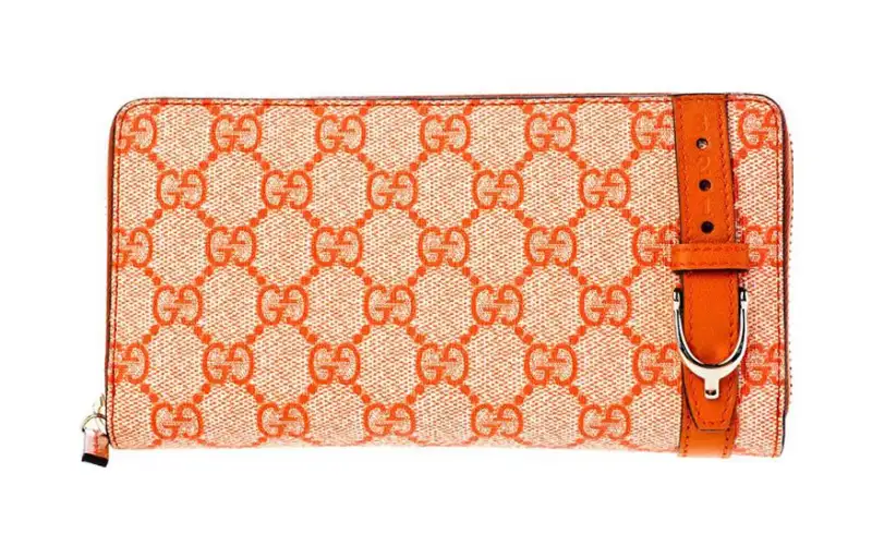 GUCCI Ophidia Canvas With Leather Wallet Small Women's Orange