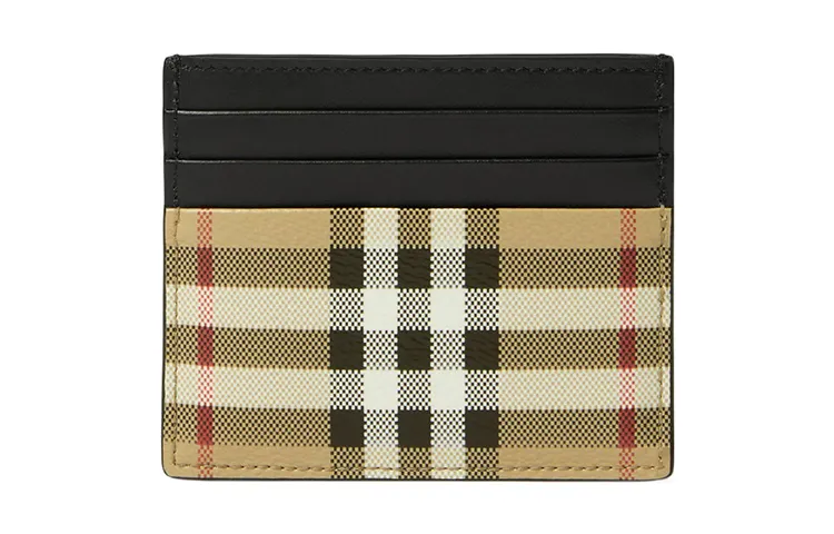 Burberry PU Polyurethane Card Holder Women's Archive Beige