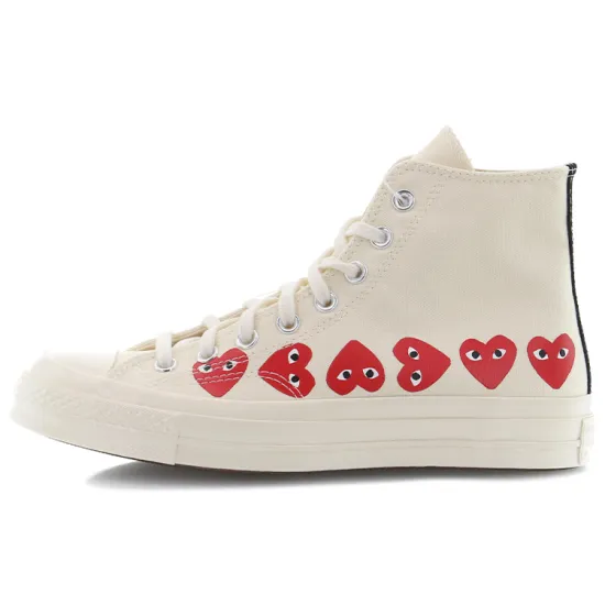 Converse Chuck Taylor All Star 70 Hi Comme Des Garcons PLAY Multi-Heart White